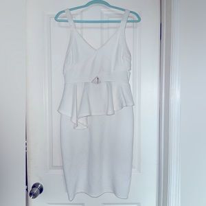 White body con dress with cutouts